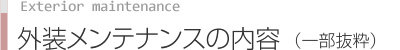 外装メンテナンスの内容